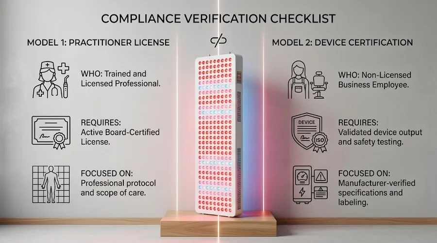 Compliance verification checklist for red light therapy licensing — Do you need