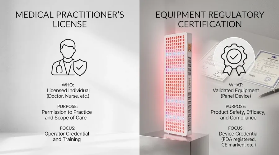Medical license versus device certification comparison diagram — Do you need a l