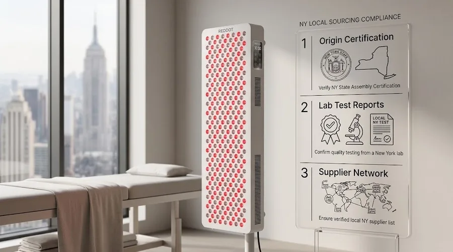 Professional red light therapy equipment in New York physiotherapy clinic — red