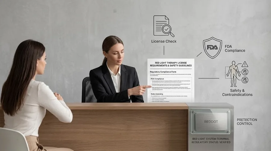 Wellness clinic receptionist reviewing compliance paperwork with client — Do you