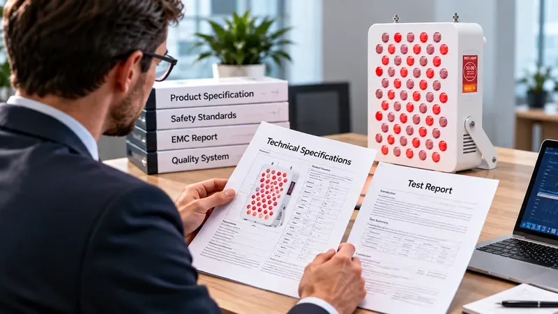 Business owner reviewing hardware specifications and certification documents bef