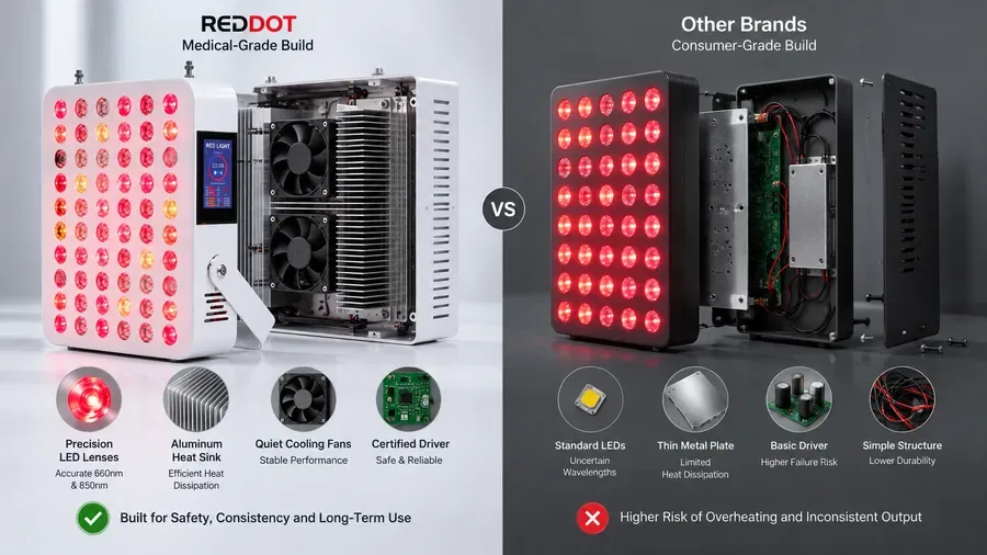 Certified medical-grade device internal components versus uncertified consumer m