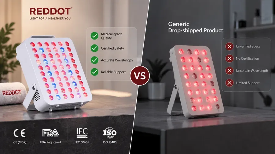 Certified medical-grade LED device versus generic drop-shipped product compariso