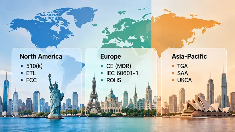Comparison of North American European and Asia-Pacific red light therapy certifi