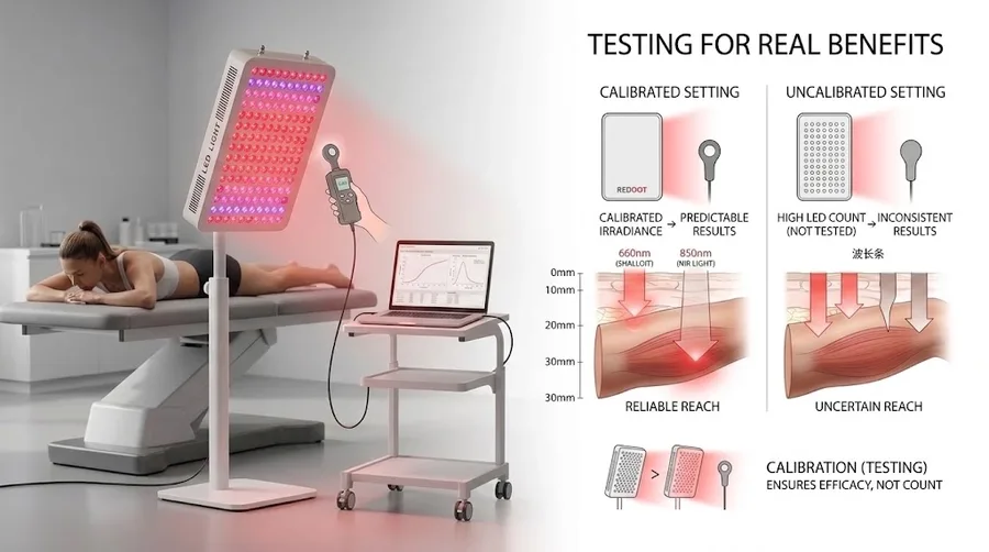 Laboratory irradiance testing alongside athlete using calibrated recovery device