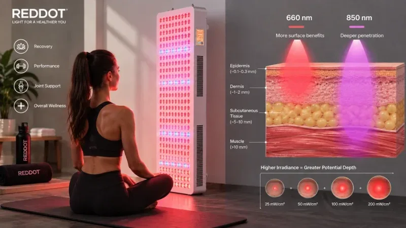 Light penetration depths for different irradiance combinations — What is a good