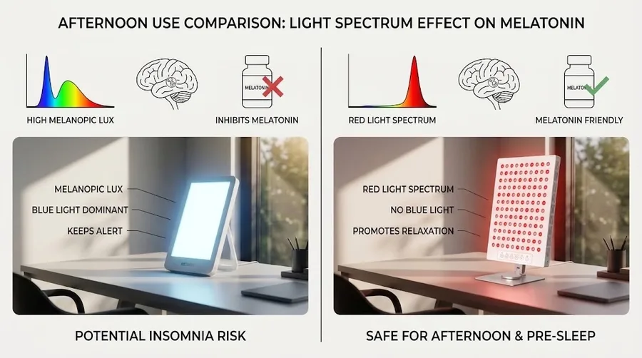 Melanopic lux versus red light spectrum comparison for afternoon use — Light The