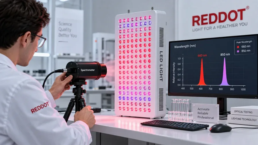 Optical engineer measuring LED wavelength output with a spectrometer — How Does