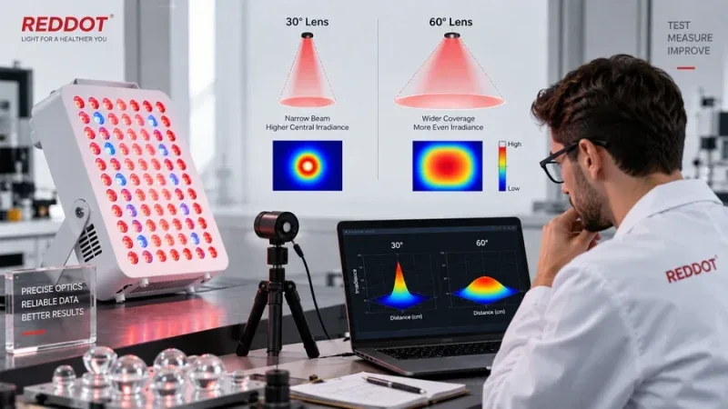 Optical engineer reviewing LED panel irradiance measurements — What is a good ir