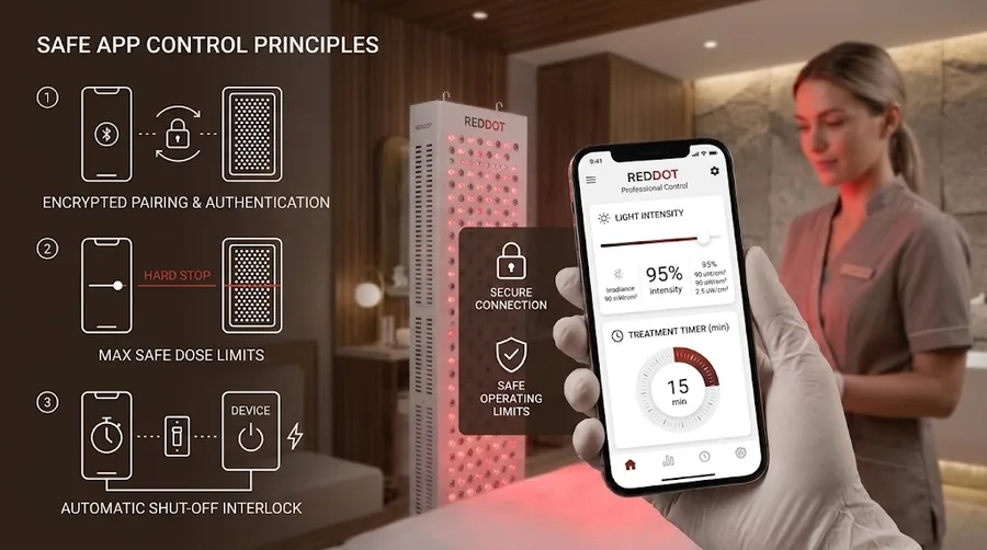 Smartphone app controlling light intensity and timer settings safely — How to ad